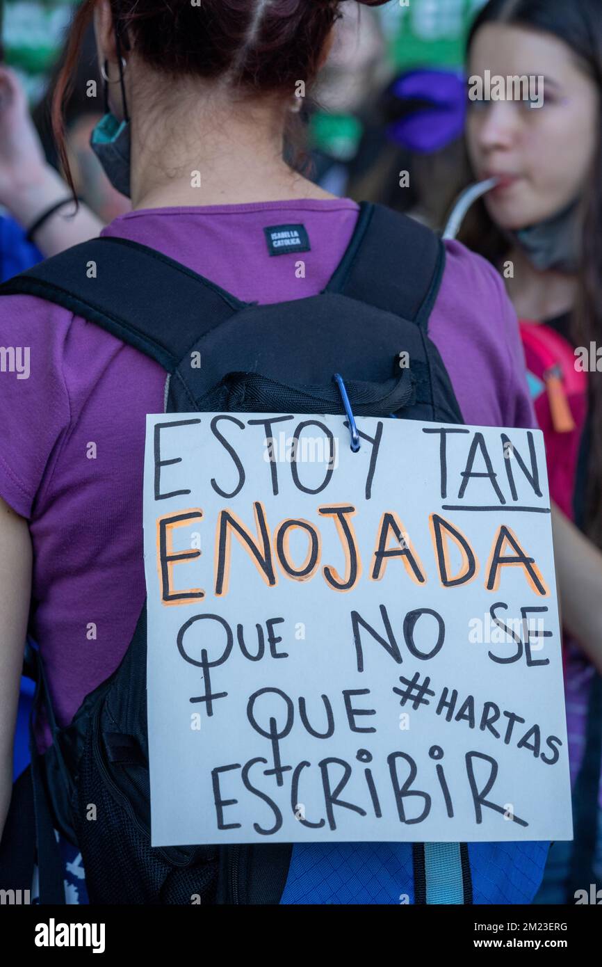 Un poster sono così arrabbiato che non so cosa scrivere: Movimenti sociali e coalizioni multi-partito. Ciudad Autonoma De Buenos Aires Foto Stock