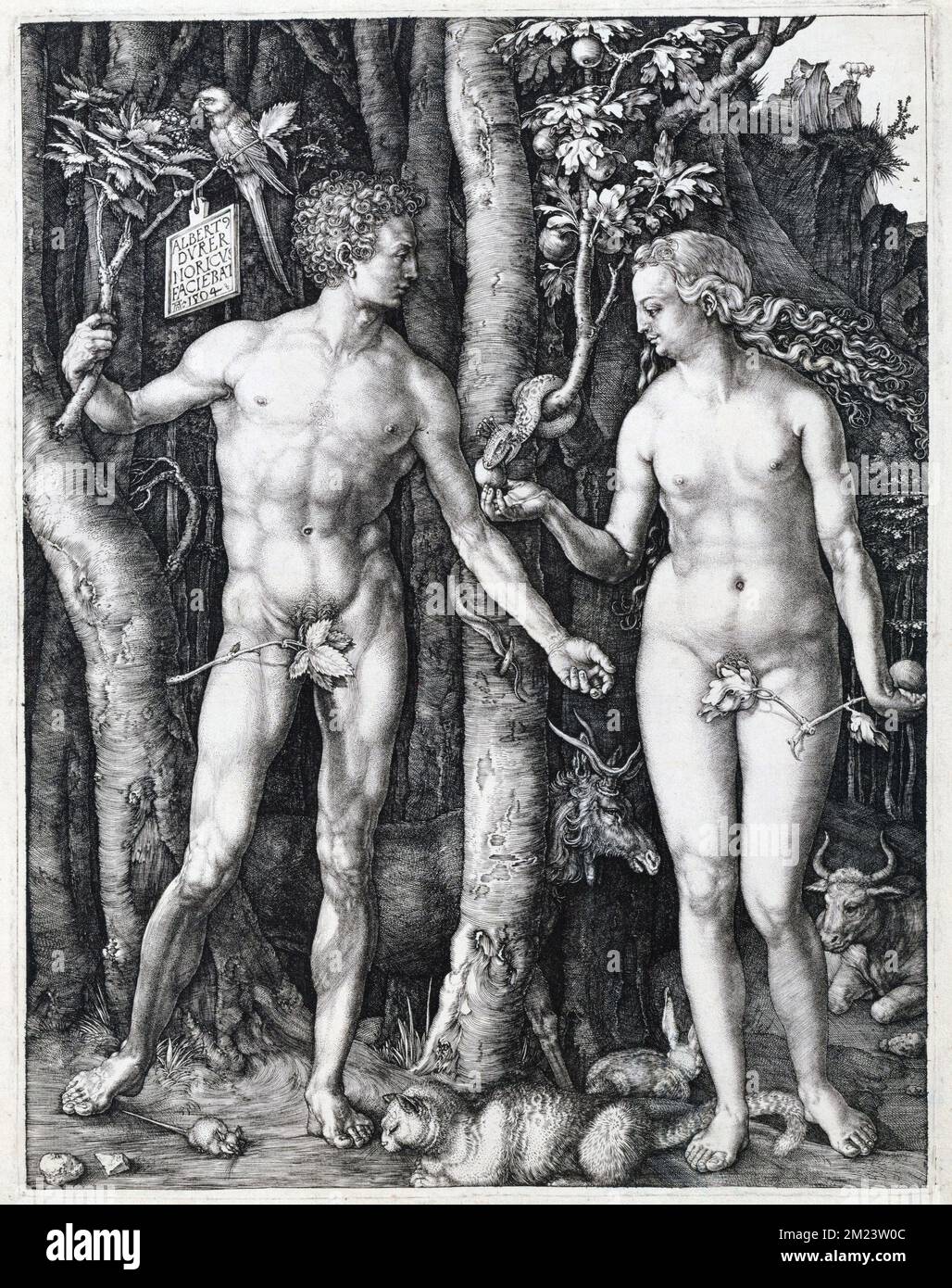 Adamo ed Eva, di Albrecht Dürer Foto Stock