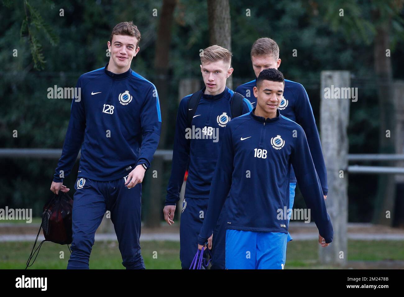 Il Club Niels Verbrugh, il Club's jellert Van Landschoot e il Club's Laurent Lemoine, nella foto del secondo giorno del campo di allenamento invernale della squadra di calcio belga di prima divisione Club Brugge, a Sotogrande, Spagna, venerdì 06 gennaio 2017. FOTO DI BELGA BRUNO FAHY Foto Stock