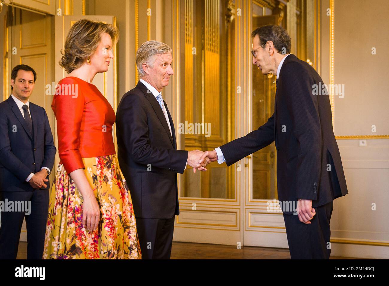 EHAB Mohamed Mostafa Fawzy, ambasciatore d'Egitto raffigurato durante un ricevimento di Capodanno organizzato dalla Famiglia reale per i capi delle missioni diplomatiche in Belgio, presso il Palazzo reale di Bruxelles, giovedì 12 gennaio 2017. FOTO DI BELGA JAMES ARTHUR GEKIERE Foto Stock