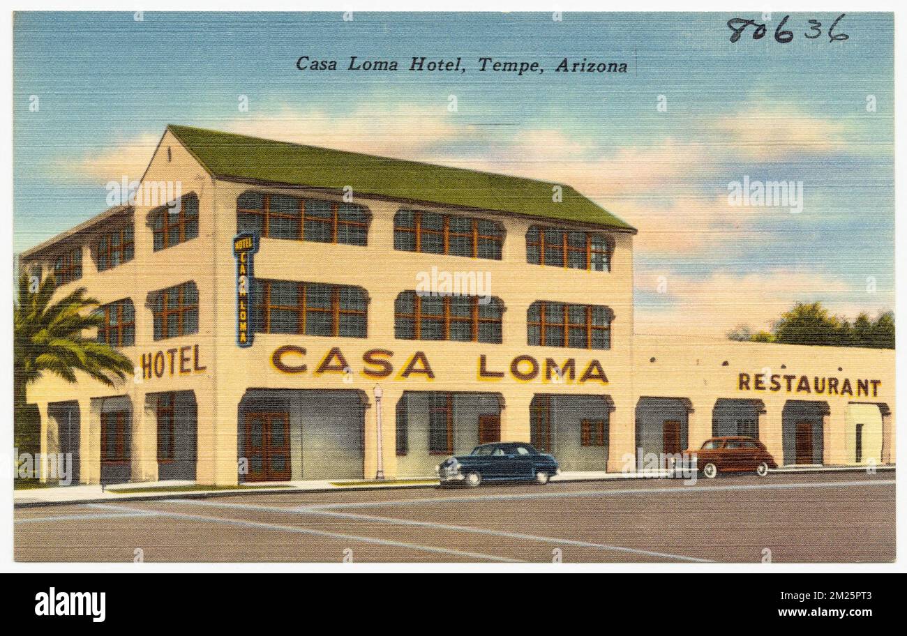 Casa Loma Hotel, Tempe, Arizona , Hotels, Tichnor Brothers Collection, Cartoline degli Stati Uniti Foto Stock