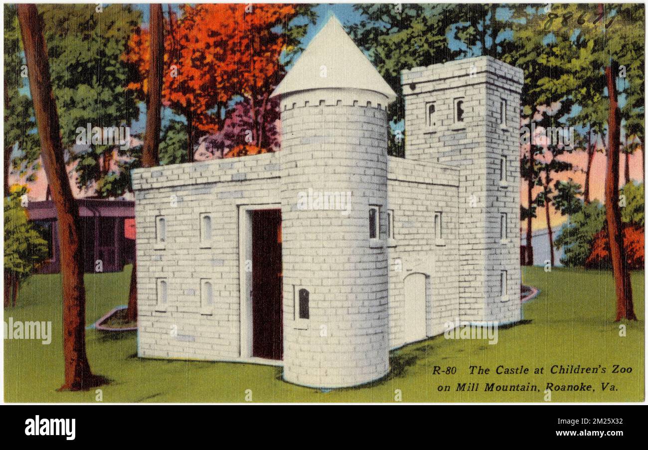 Il Castello allo Zoo per bambini su Mill Mountain, Roanoke, Virginia , Tichnor Brothers Collection, cartoline degli Stati Uniti Foto Stock