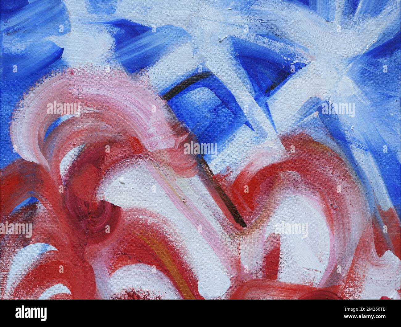 Un'esplosiva interpretazione astratta della bandiera americana. Foto Stock