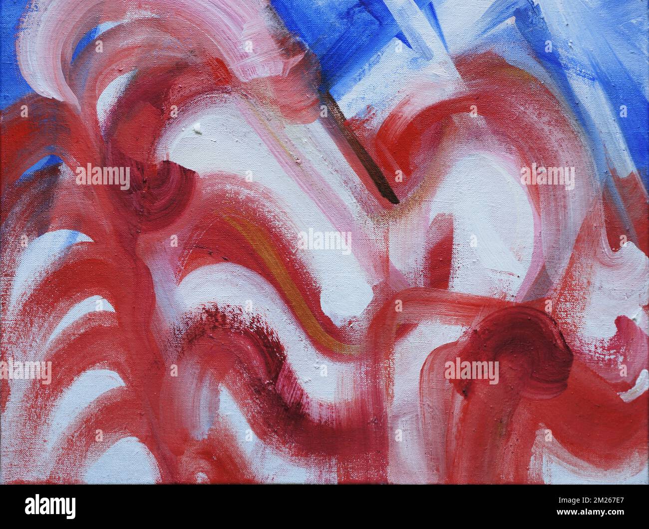 Un'esplosiva interpretazione astratta della bandiera americana. Foto Stock