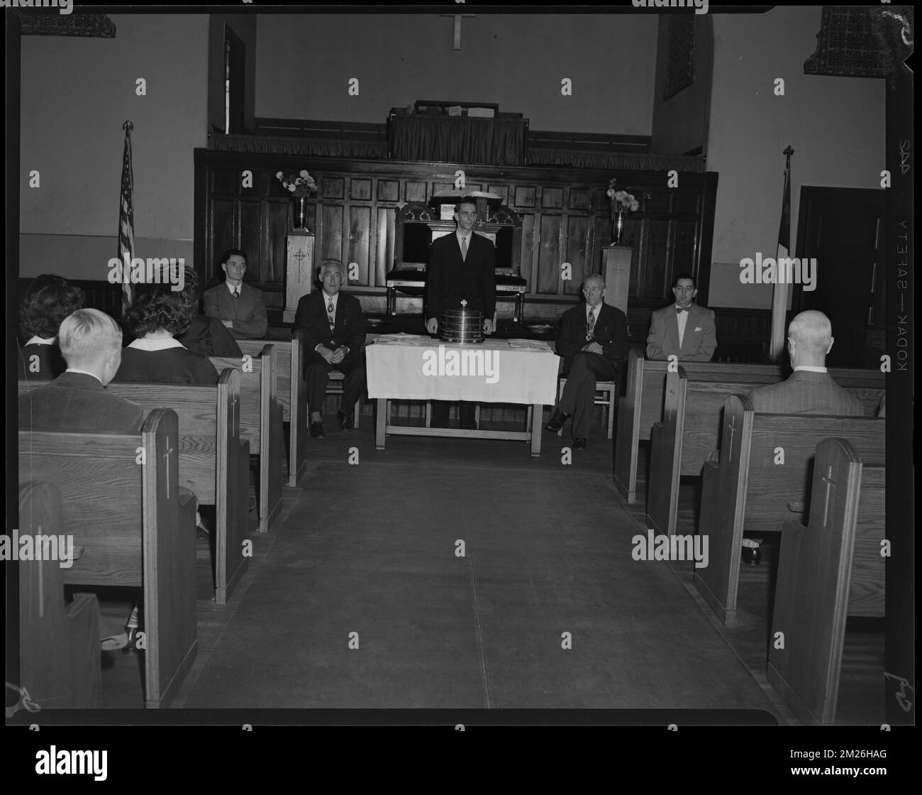 Chiesa Battista di Centre Street , Chiese, servizi religiosi, Clero. Collezione Leon Abdalian Foto Stock