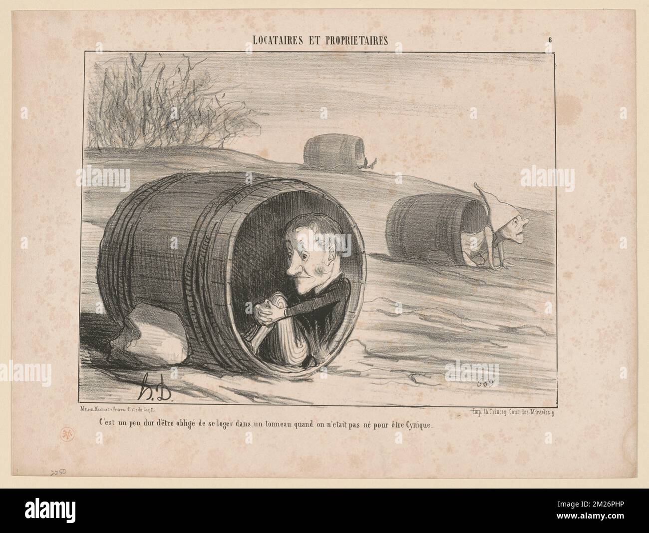 C'est un peu dur d'être obligé.... Honoré Daumier (1808-1879). Litografie Foto Stock