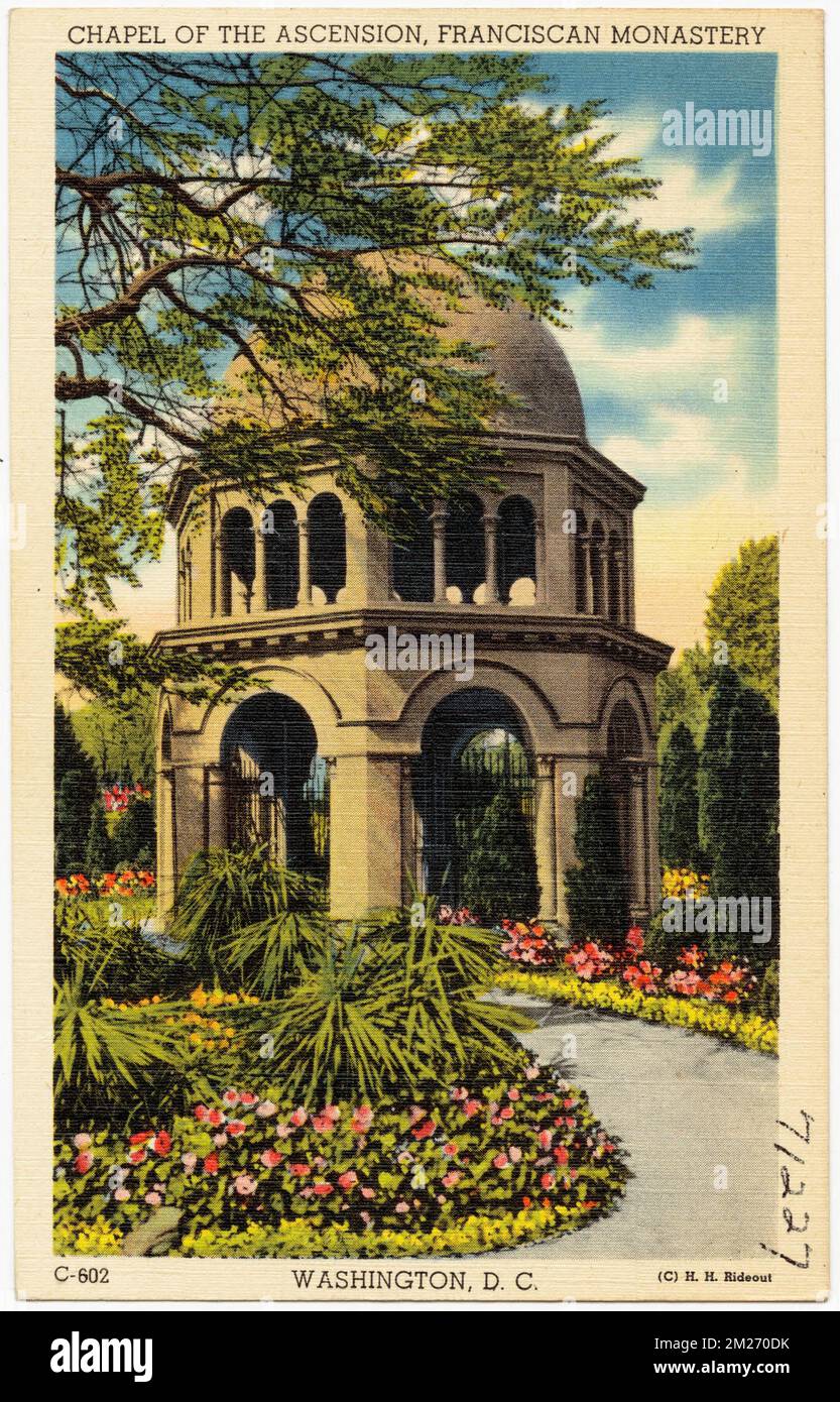 Cappella dell'Ascensione, Monastero Francescano, Washington, D.C., strutture religiose, Tichnor Brothers Collection, cartoline degli Stati Uniti Foto Stock