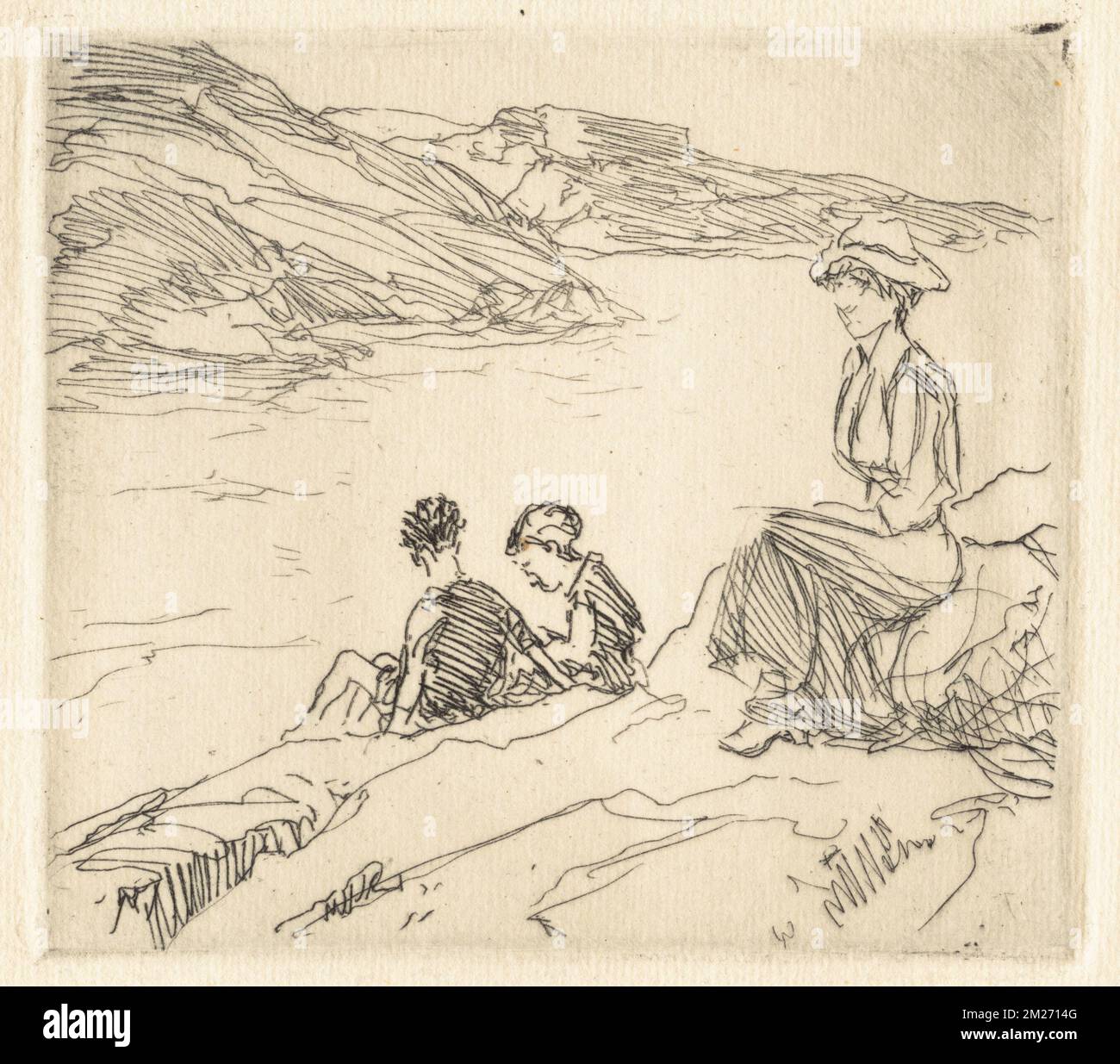 Chaperone , Coppie, seduta. Charles H. Woodbury (1864-1940). Stampe Foto Stock