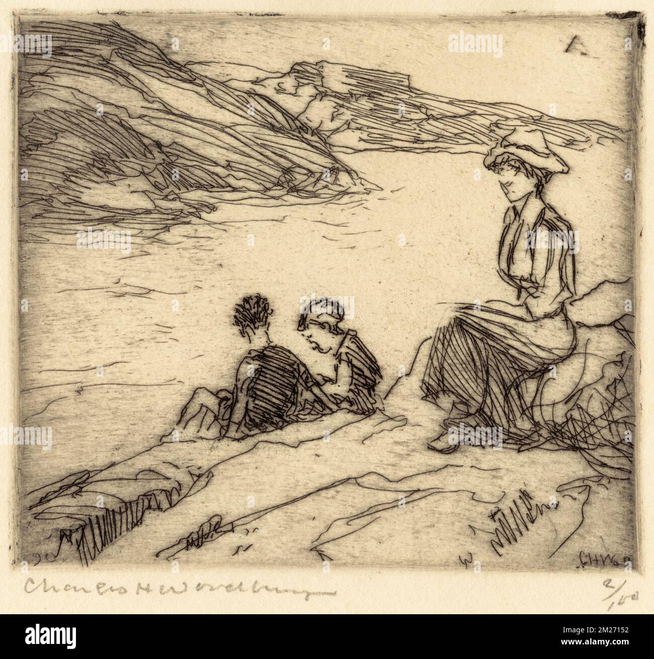 Chaperone , Coppie, seduta. Charles H. Woodbury (1864-1940). Stampe Foto Stock