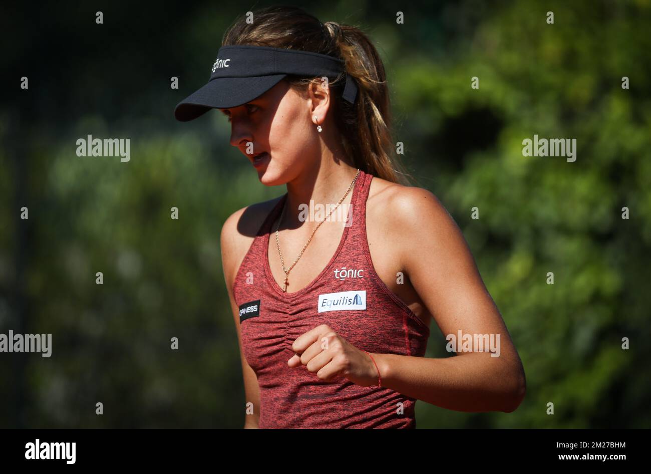 Il belga Maryna Zanevska festeggia nel corso di una partita di tennis tra il belga Arthur De Greef e il tedesco Daniel Masur, nel terzo round della fase maschile di qualificazione del torneo francese di tennis Roland Garros Open, a Parigi, in Francia, venerdì 26 maggio 2017. Il Roland Garros Grand Slam si svolge dal 22 maggio al 11 giugno 2017. BELGA PHOTO VIRGINIE LEFOUR Foto Stock