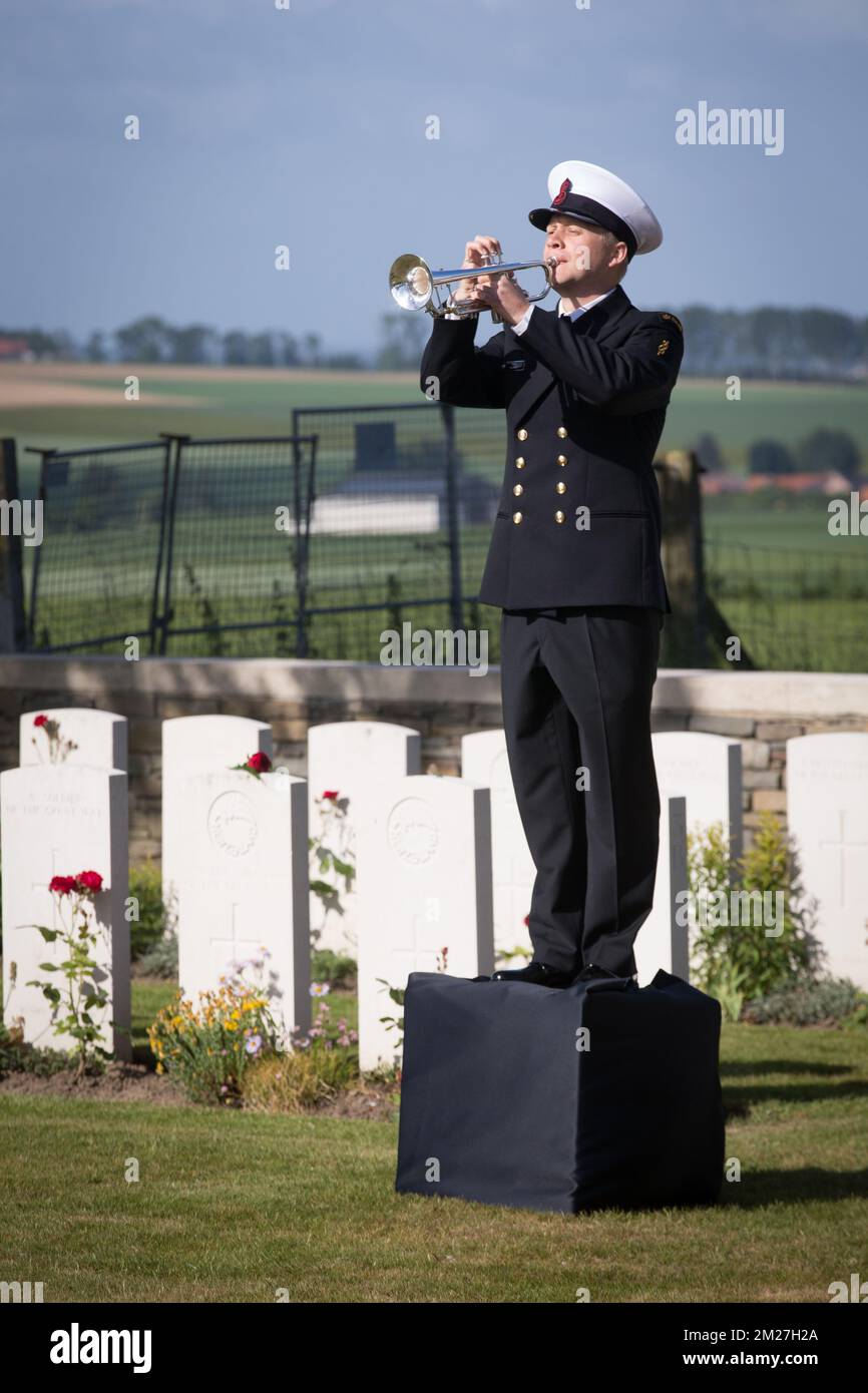 L'immagine mostra la commemorazione nazionale neozelandese del centenario della battaglia di Messines Ridge, a Mesen (Messines), mercoledì 07 giugno 2017. Oggi (07/06/2017) ricorre il 100th° anniversario dell'inizio del 'Mijnenslag' (Battaglia delle miniere) a Mesen, durante la prima guerra mondiale. BELGA FOTO KURT DESPLENTER Foto Stock