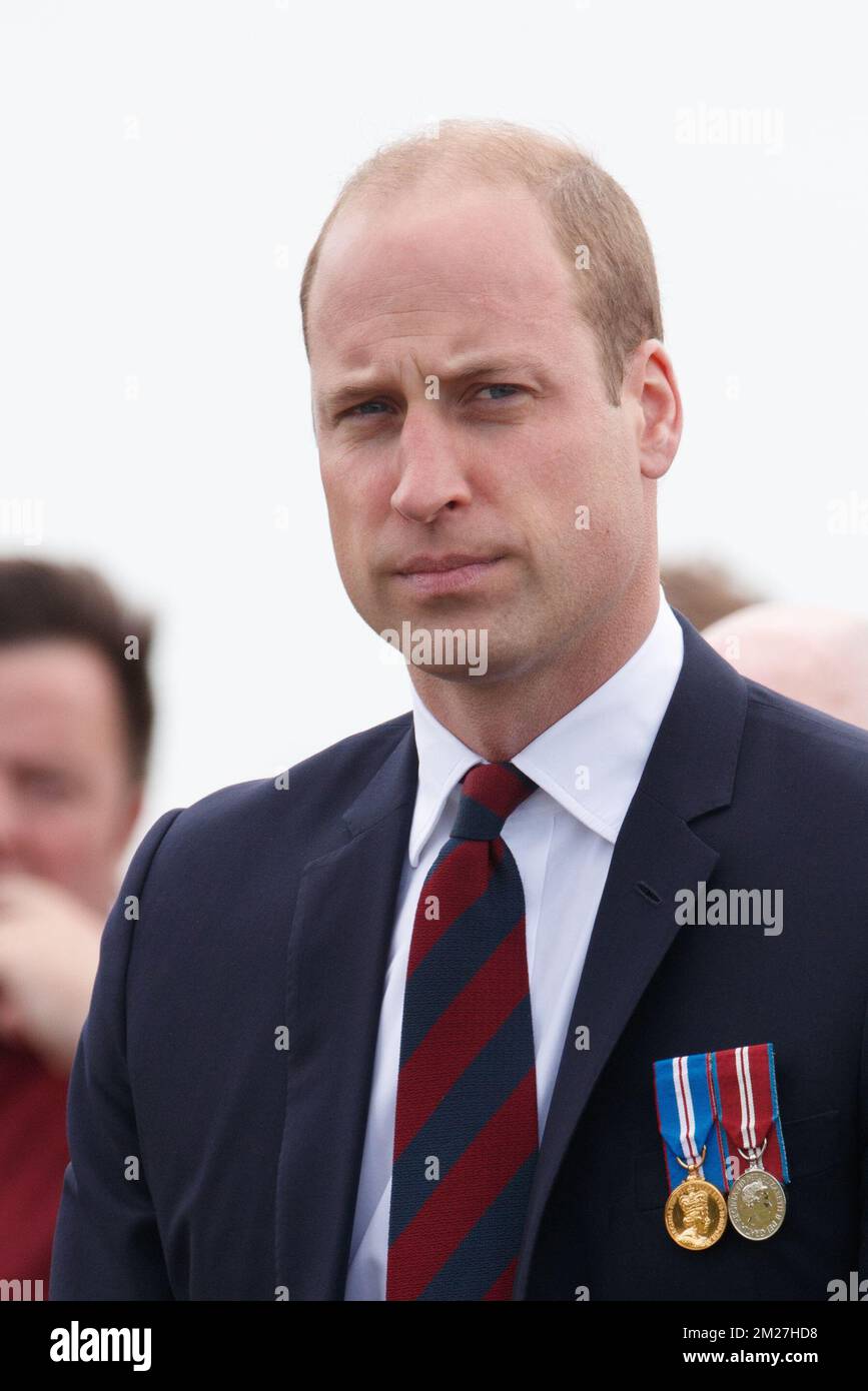 Il principe britannico Guglielmo il Duca di Cambridge ha raffigurato durante la commemorazione del centenario della battaglia di Messines Ridge, presso l'Isola d'Irlanda Peace Park, a Mesen (Messines), mercoledì 07 giugno 2017. Oggi (07/06/2017) ricorre il 100th° anniversario dell'inizio del 'Mijnenslag' (Battaglia delle miniere) a Mesen, durante la prima guerra mondiale. BELGA FOTO KURT DESPLENTER Foto Stock