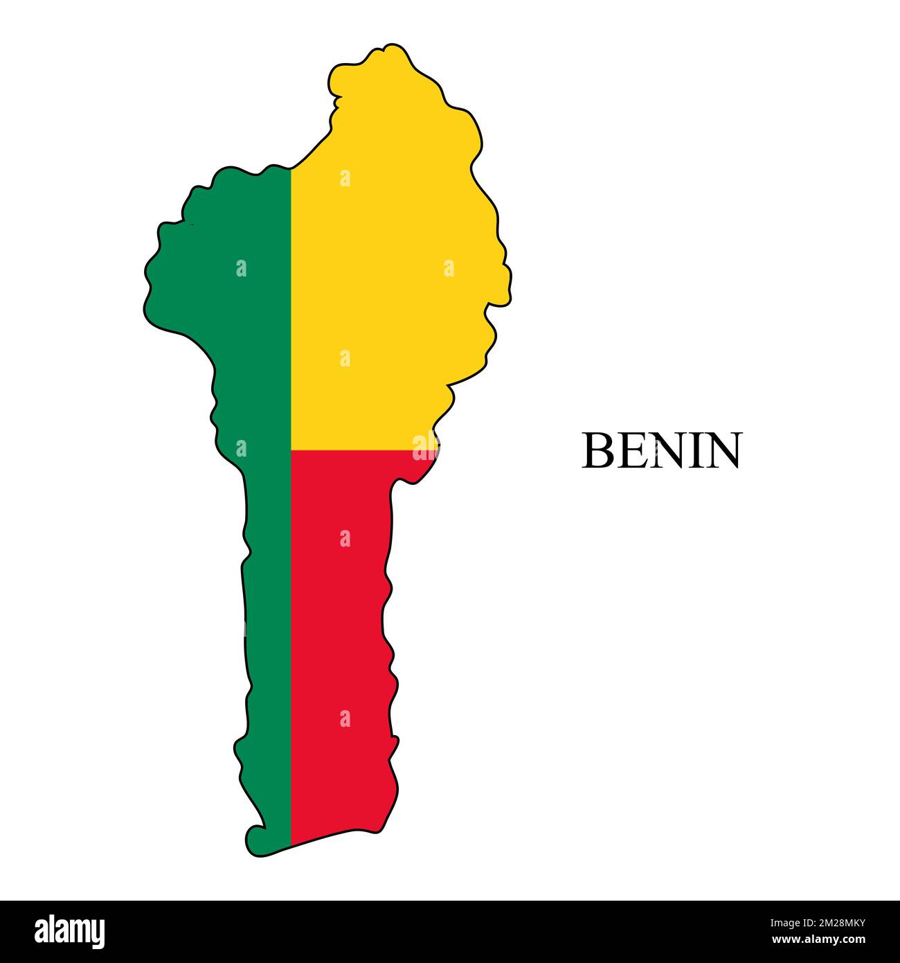 Illustrazione del vettore della mappa Benin. Economia globale. Paese famoso. Africa occidentale. Africa. Illustrazione Vettoriale