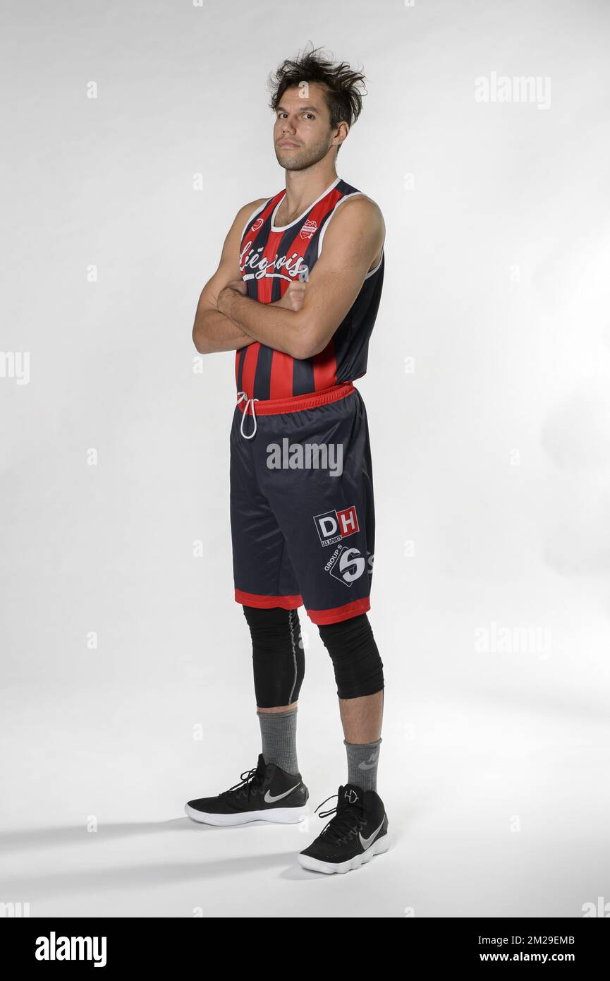 MILOS Bojovic posa al photoshoot di Euromilizions basket club Liege basket prima della stagione 2017-2018, venerdì 08 settembre 2017 a Liege. FOTO DI BELGA NICOLAS LAMBERT Foto Stock