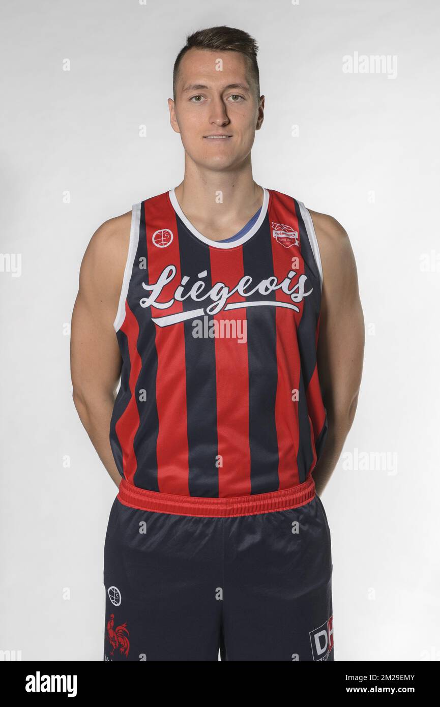 Jakob Cebasek posa al photoshoot di Euromilions basket club Liege basket in vista della stagione 2017-2018, venerdì 08 settembre 2017 a Liegi. FOTO DI BELGA NICOLAS LAMBERT Foto Stock