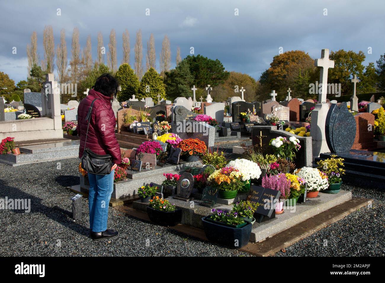 Cimitero e fiori | Cimetière et fleurs 05/11/2017 Foto Stock