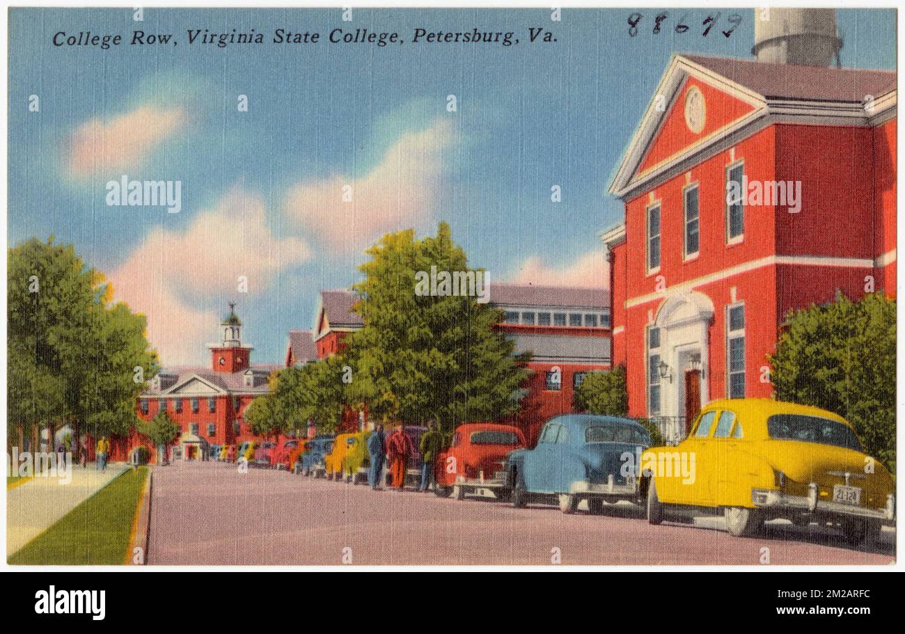 College ROW, Virginia state College, Petersburg, Virginia , Università e college, Tichnor Brothers Collection, cartoline degli Stati Uniti Foto Stock