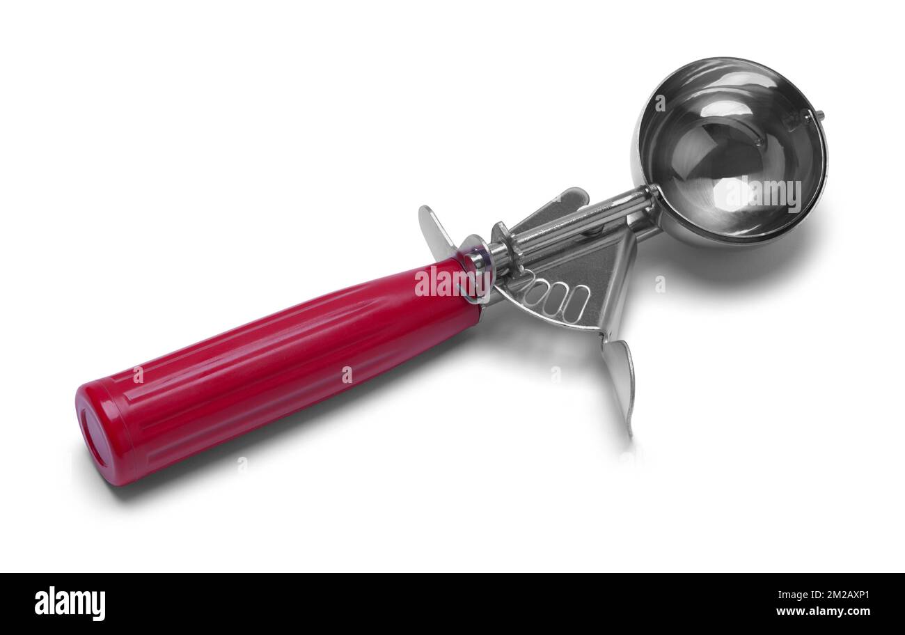 Tazza per gelato Vintage Red tagliata su bianco. Foto Stock