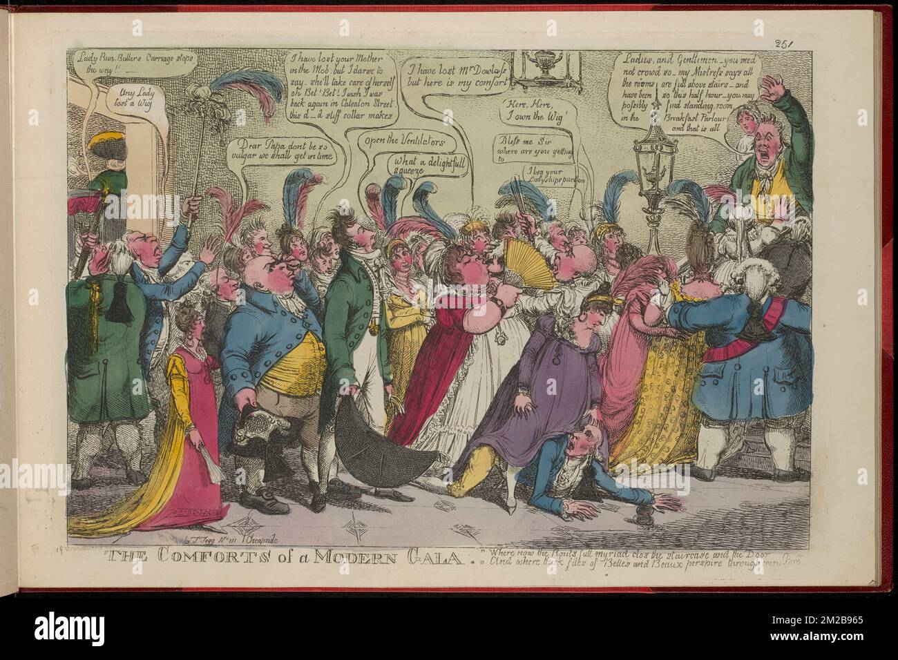 I comfort di un moderno gala, "dove ora le rotte sono una miriade..." , Folle, Balls Party. Thomas Rowlandson (1756-1827). Stampe e disegni Foto Stock