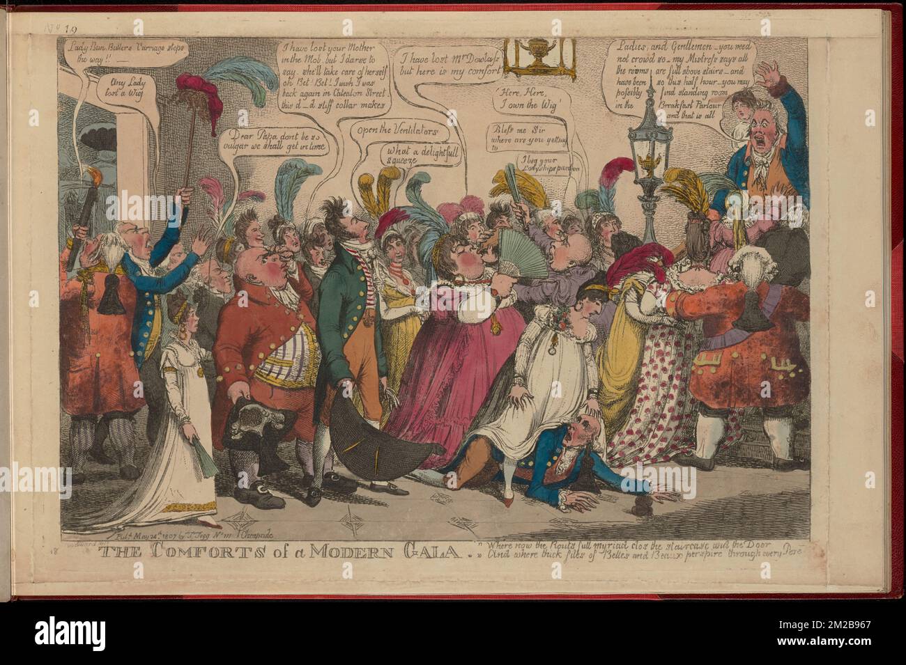 I comfort di un moderno gala, "dove ora le rotte sono una miriade..." , Folle, Balls Party. Thomas Rowlandson (1756-1827). Stampe e disegni Foto Stock