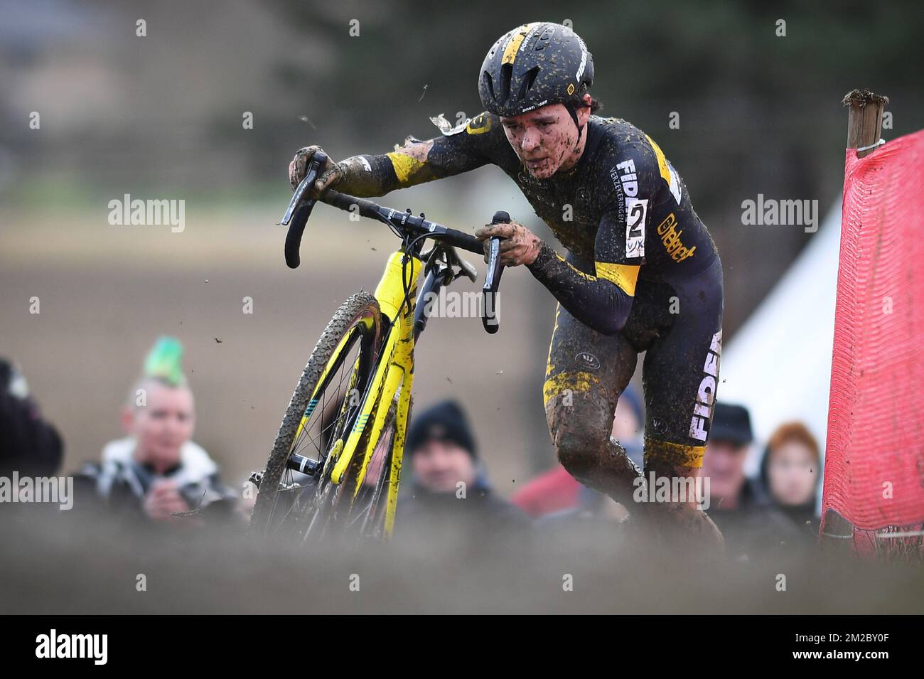 Il britannico Thomas Pidcock ha mostrato in azione durante la gara U23 del GP di Sven NYS, settima tappa del Trofeo DVV Cyclocross, lunedì 01 gennaio 2018 a Baal, Belgio. FOTO DI BELGA DAVID STOCKMAN Foto Stock