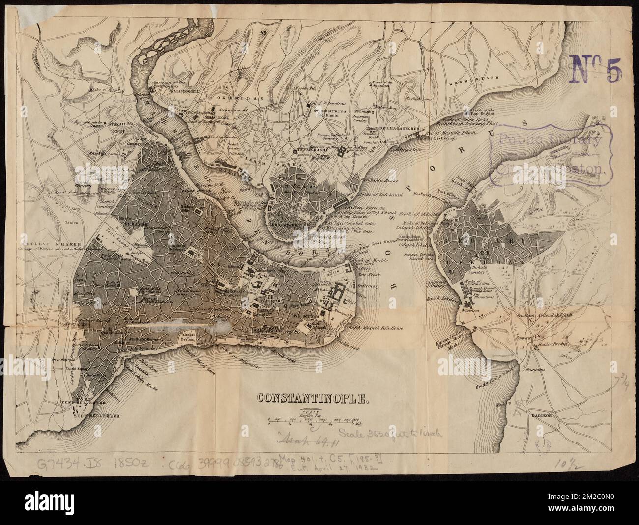 Costantinopoli , Istanbul Turchia, Mappe Norman B. Leventhal Map Center Collection Foto Stock