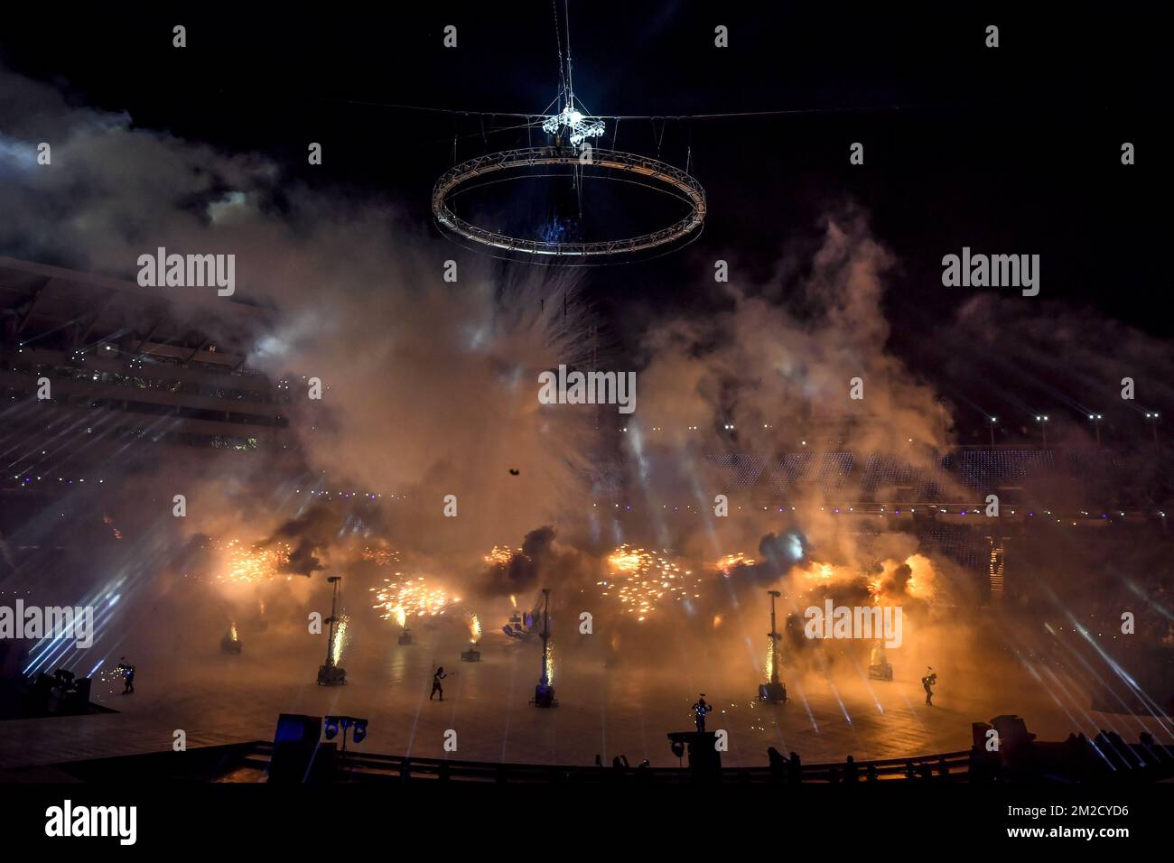 L'immagine mostra la cerimonia di apertura dei XXIII Giochi Olimpici invernali, venerdì 09 febbraio 2018, a Pyeongchang, Corea del Sud. Le Olimpiadi invernali si terranno dal 9 febbraio al 25 febbraio nella contea di Pyeongchang, Corea del Sud. FOTO DI BELGA DIRK WAEM Foto Stock