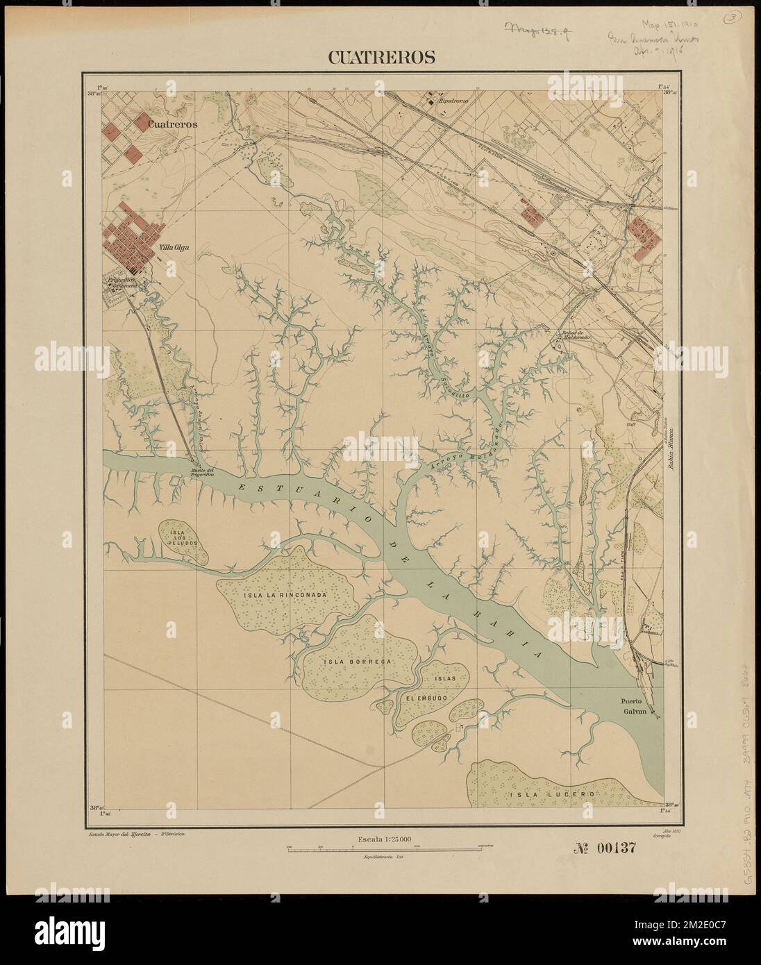Cuatreros , Bahía Blanca Argentina, Mappe Norman B. Leventhal Map Center Collection Foto Stock