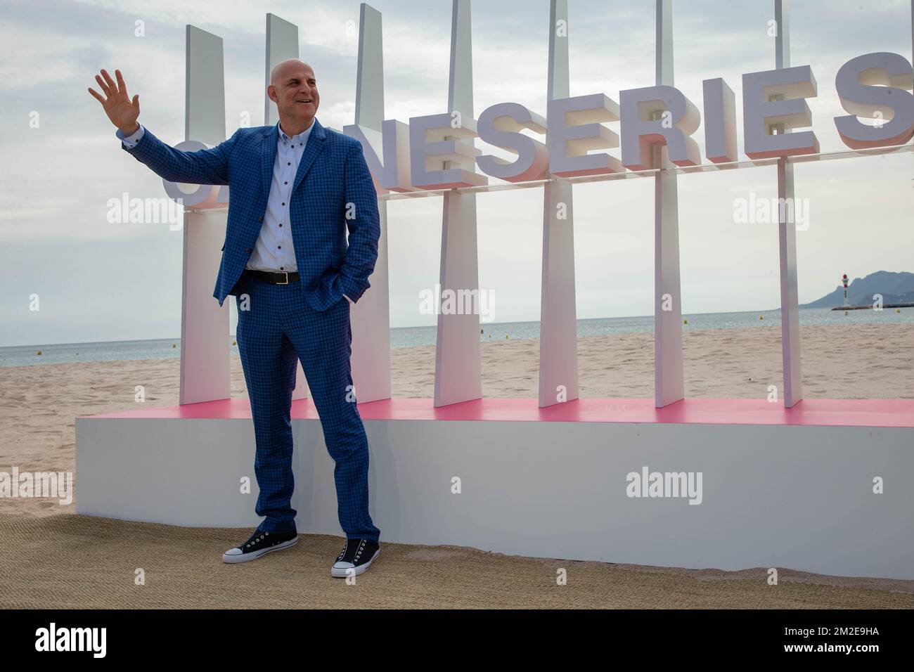 Il Presidente della Giuria Harlan Coben alla foto della giuria del Concorso ufficiale del Festival Internazionale di Cannes 1st. | le président du Jury Harlan Coben au photocall du Jury de la Compétition officielle du 1er Festival International des Séries de Cannes. 07/04/2018 Foto Stock