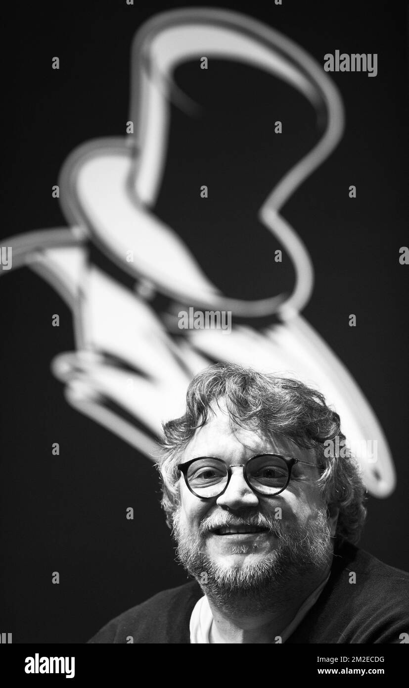 Il regista messicano Guillermo del Toro ha illustrato durante una masterclass del regista del Toro, alla 36th edizione del BIFFF Bruxelles International Fantastic Film Festival, mercoledì 11 aprile 2018. Mexican del Toro ha vinto l'Academy Award per il suo film "The Shape of Water". FOTO DI BELGA LAURIE DIEFFEMBACQ Foto Stock