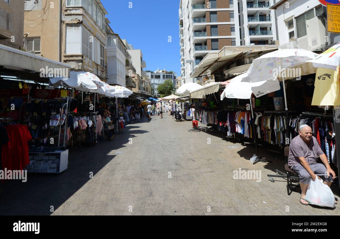 Mercato di Bezalel a Tel-Aviv, Israele. Foto Stock