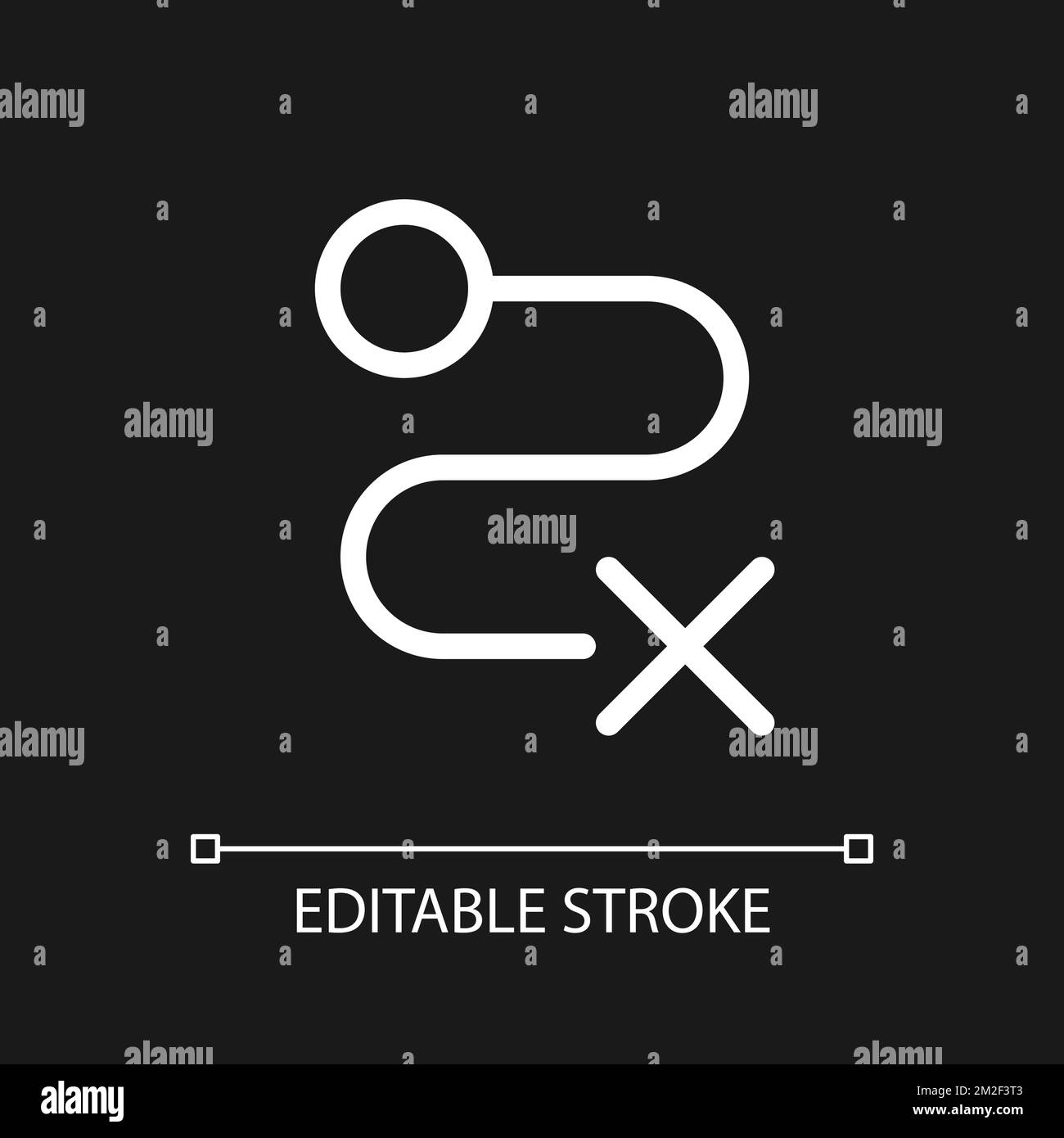 Mancata consegna dell'icona dell'interfaccia utente lineare pixel Perfect White per il tema scuro Illustrazione Vettoriale