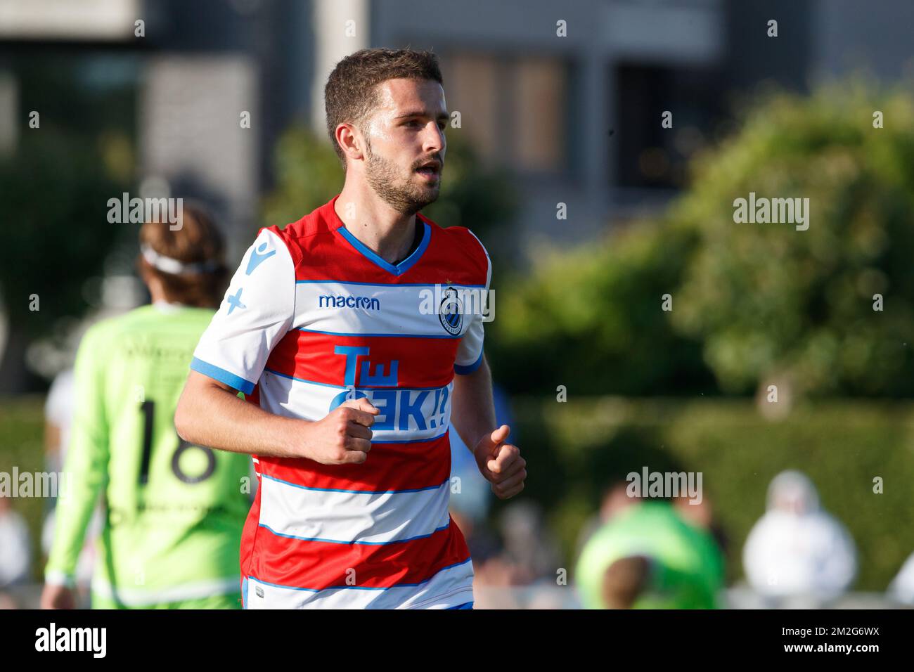 Club's Siebe Schrijvers nella foto durante un gioco amichevole, la prima della nuova stagione 2018-2019 per il Club Brugge, tra KFC Heist e Club Brugge, a Heist-Aan-Zee, venerdì 22 giugno 2018. BELGA FOTO KURT DESPLENTER Foto Stock