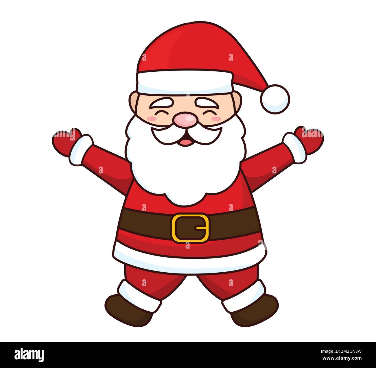 Illustrazione del cartone animato di Babbo Natale isolata su sfondo bianco.  Vettore di caratteri Babbo Natale Immagine e Vettoriale - Alamy