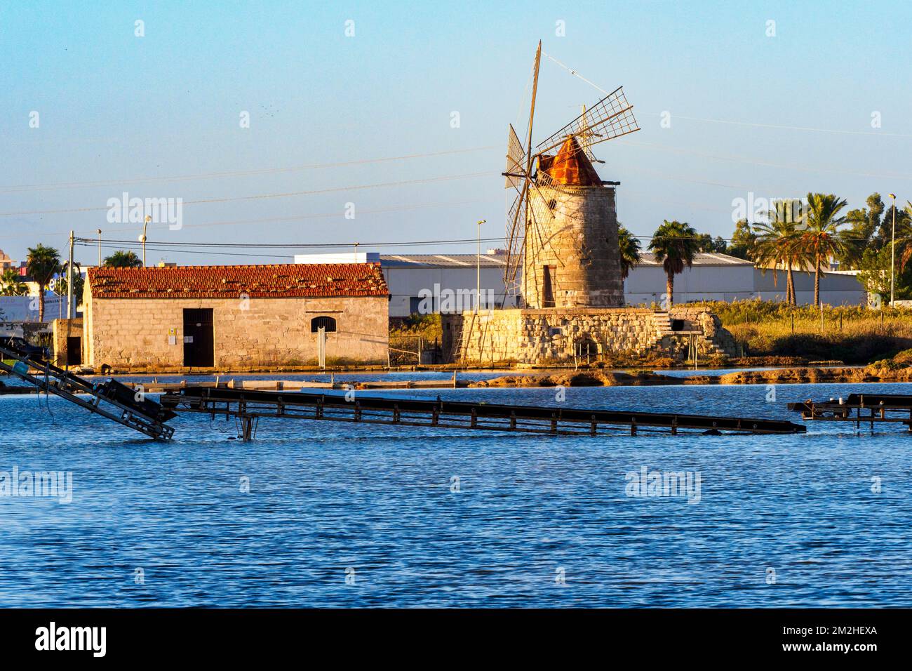 Saline della Riserva Naturale di Trapani e Paceco - Sicilia, Italia Foto Stock