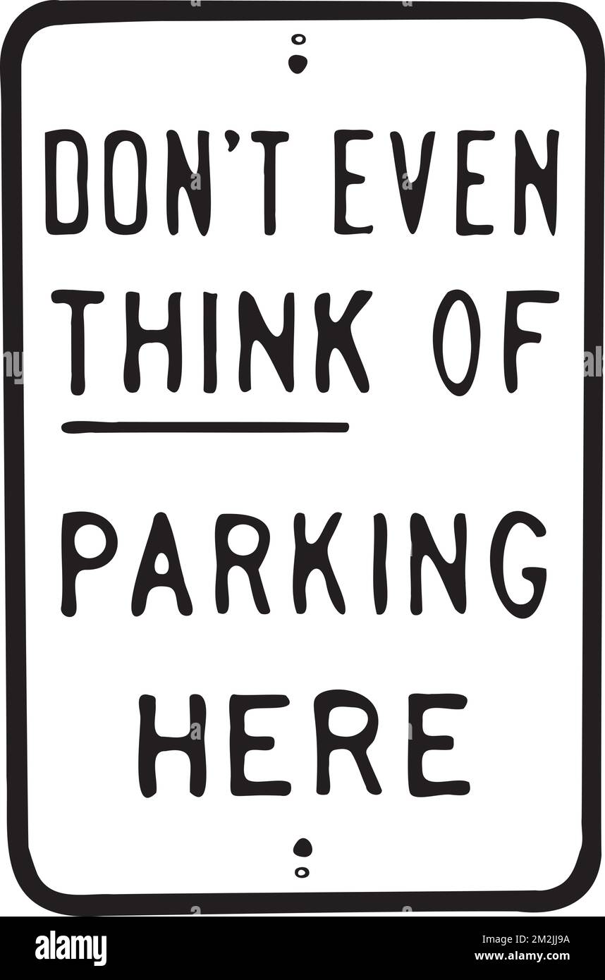 Nessun cartello stradale per il parcheggio. Illustrazione Vettoriale
