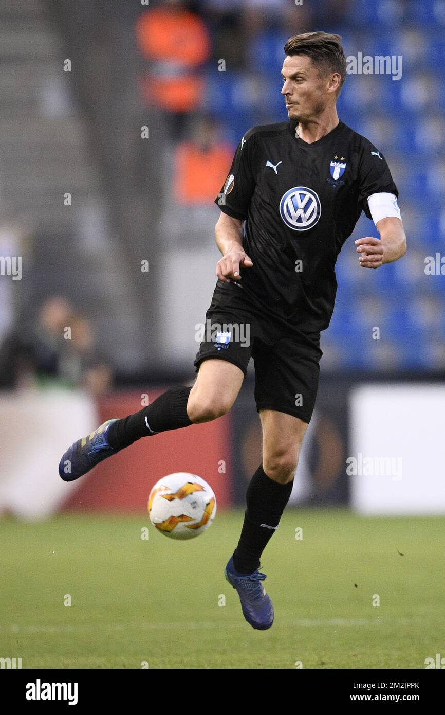 Malmo FF's forward Markus Rosenberg pictured in action during the match between Belgian soccer team KRC Genk and Swedish club Malmo FF in Genk, Thursday 20 September 2018, on day one of the UEFA Europa League group stage. BELGA PHOTO YORICK JANSENS Foto Stock