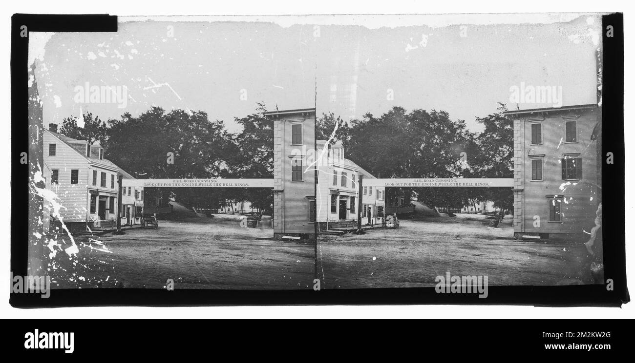Dody Cushing's Corner Broad Bridge, edifici. Collezione di diapositive in vetro della biblioteca pubblica di Hingham Foto Stock