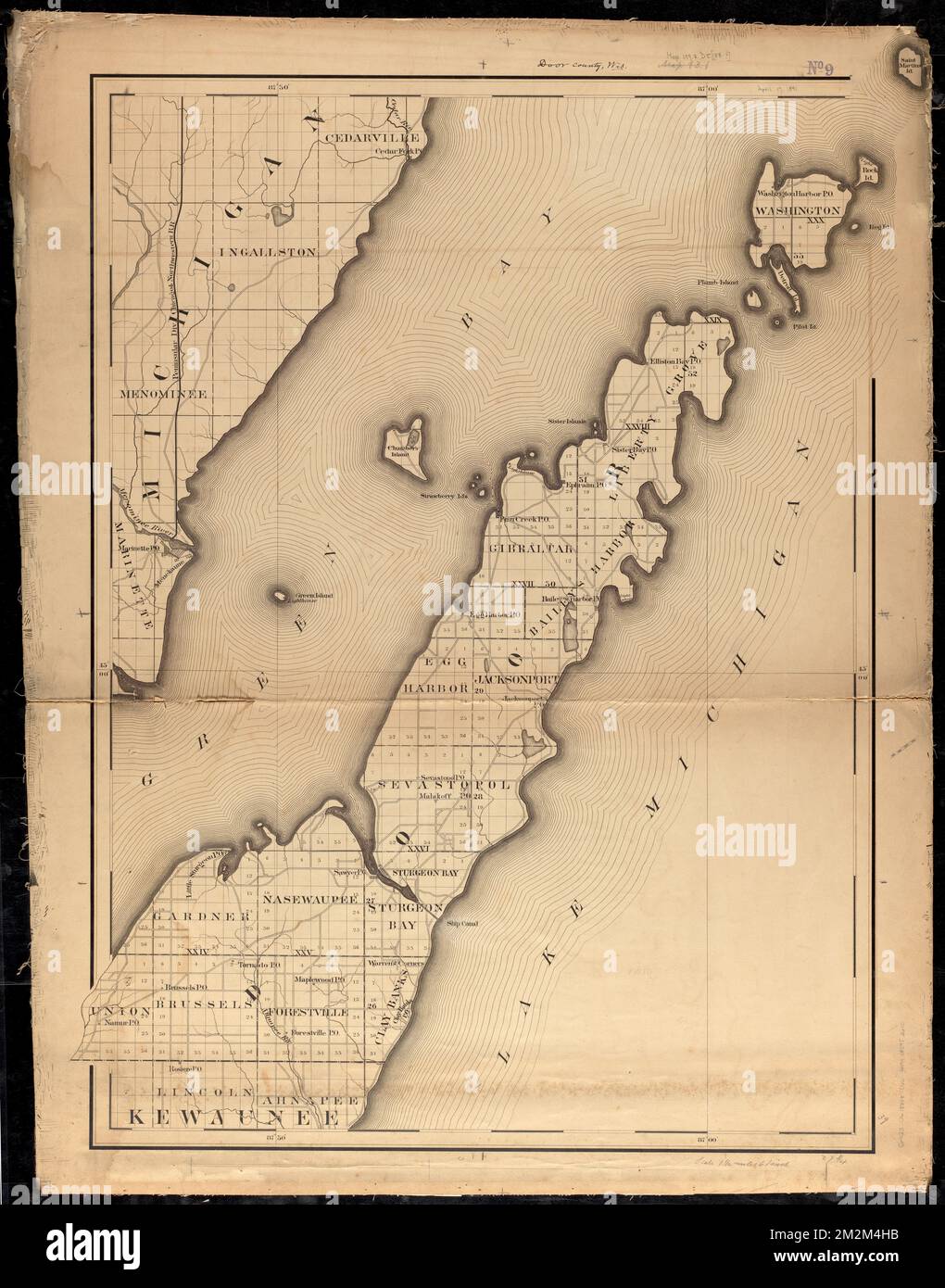 Door County, Wis. , Door County Wis., Maps, Manuscript maps Norman B. Leventhal Map Center Collection Foto Stock
