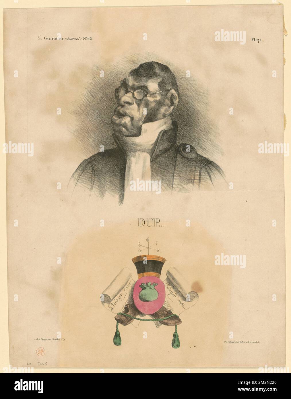 Dupin ainé , Cabinet officers, Politicians, Dupin, M. André-Marie-Jean-Jacques, 1783-1865. Honoré Daumier (1808-1879). Lithographs Foto Stock