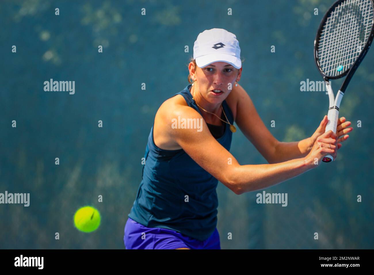 Il belga Elise Mertens ha illustrato in una sessione di allenamento in vista del round di secound al Grand Slam di tennis 'Australian Open', mercoledì 16 gennaio 2019 a Melbourne Park, Melbourne, Australia. Questo primo grande slam della stagione si svolgerà dal 14 al 27 gennaio. FOTO DI BELGA PATRICK HAMILTON Foto Stock