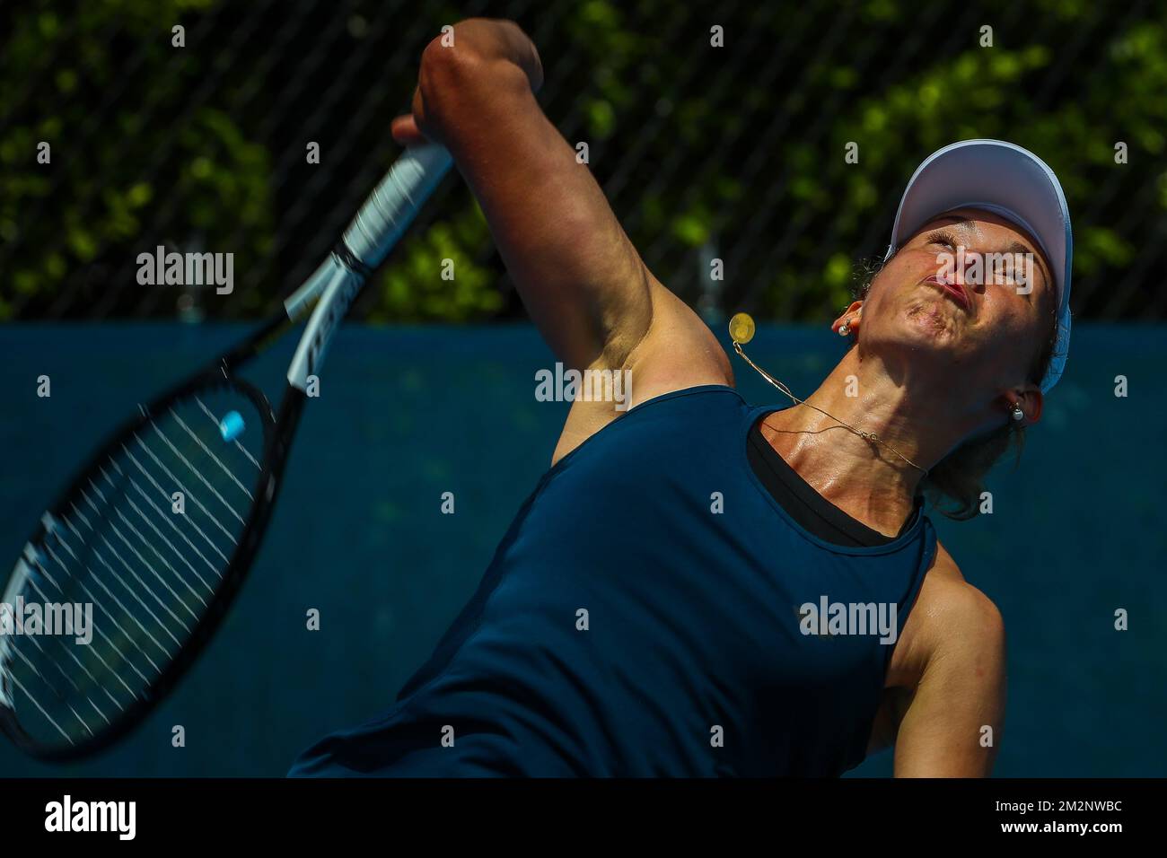 Il belga Elise Mertens ha illustrato in una sessione di allenamento in vista del round di secound al Grand Slam di tennis 'Australian Open', mercoledì 16 gennaio 2019 a Melbourne Park, Melbourne, Australia. Questo primo grande slam della stagione si svolgerà dal 14 al 27 gennaio. FOTO DI BELGA PATRICK HAMILTON Foto Stock