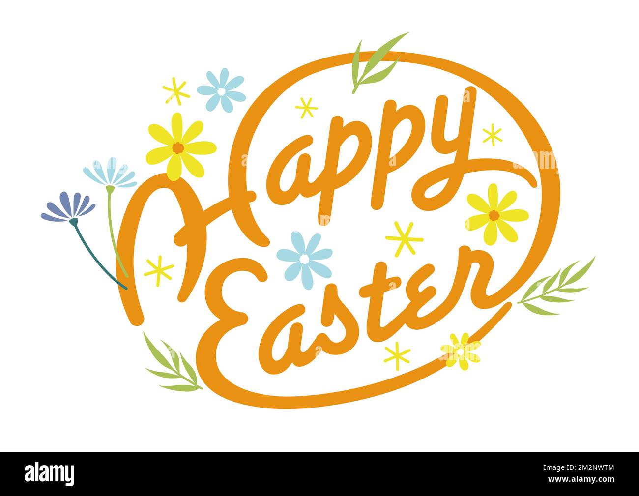 Felice Pasqua vettore simbolo colorato logo isolato su uno sfondo bianco. Illustrazione Vettoriale