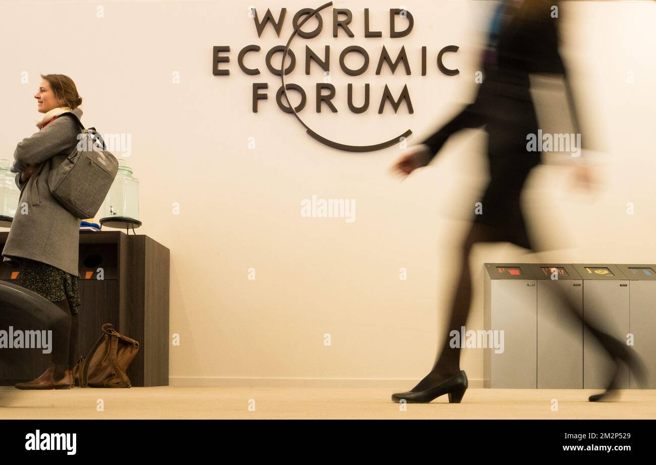 L'immagine mostra la 48th edizione del Forum economico Mondiale che si riunisce a Davos (Svizzera), giovedì 24 gennaio 2019. L'incontro annuale si svolge dal 22 al 26 gennaio con i capi di governo e i leader economici. BELGA FOTO BENOIT DOPPAGNE Foto Stock