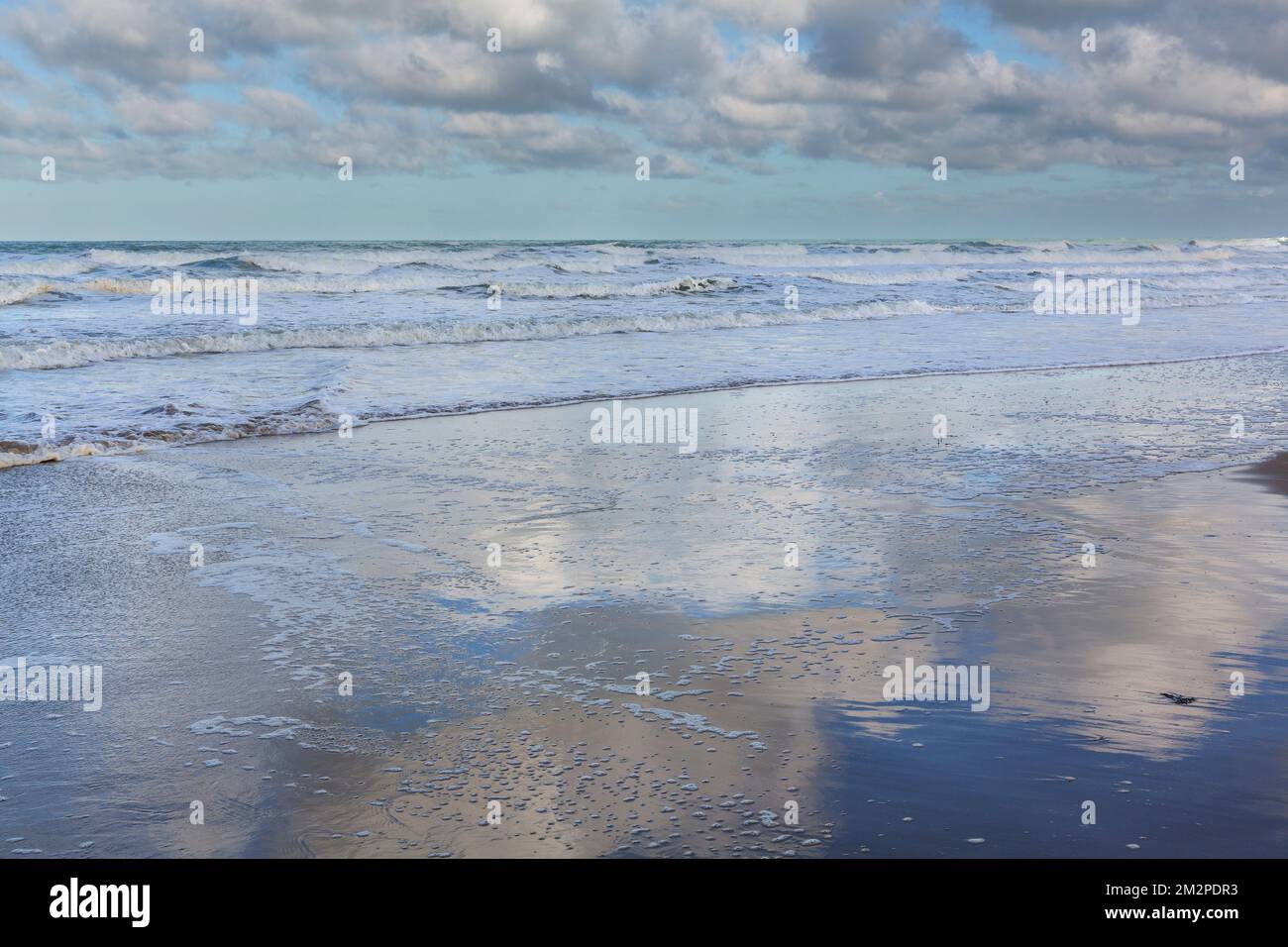 Spiaggia di Malo-les Bains a Dunkerque sulla Manica Foto Stock