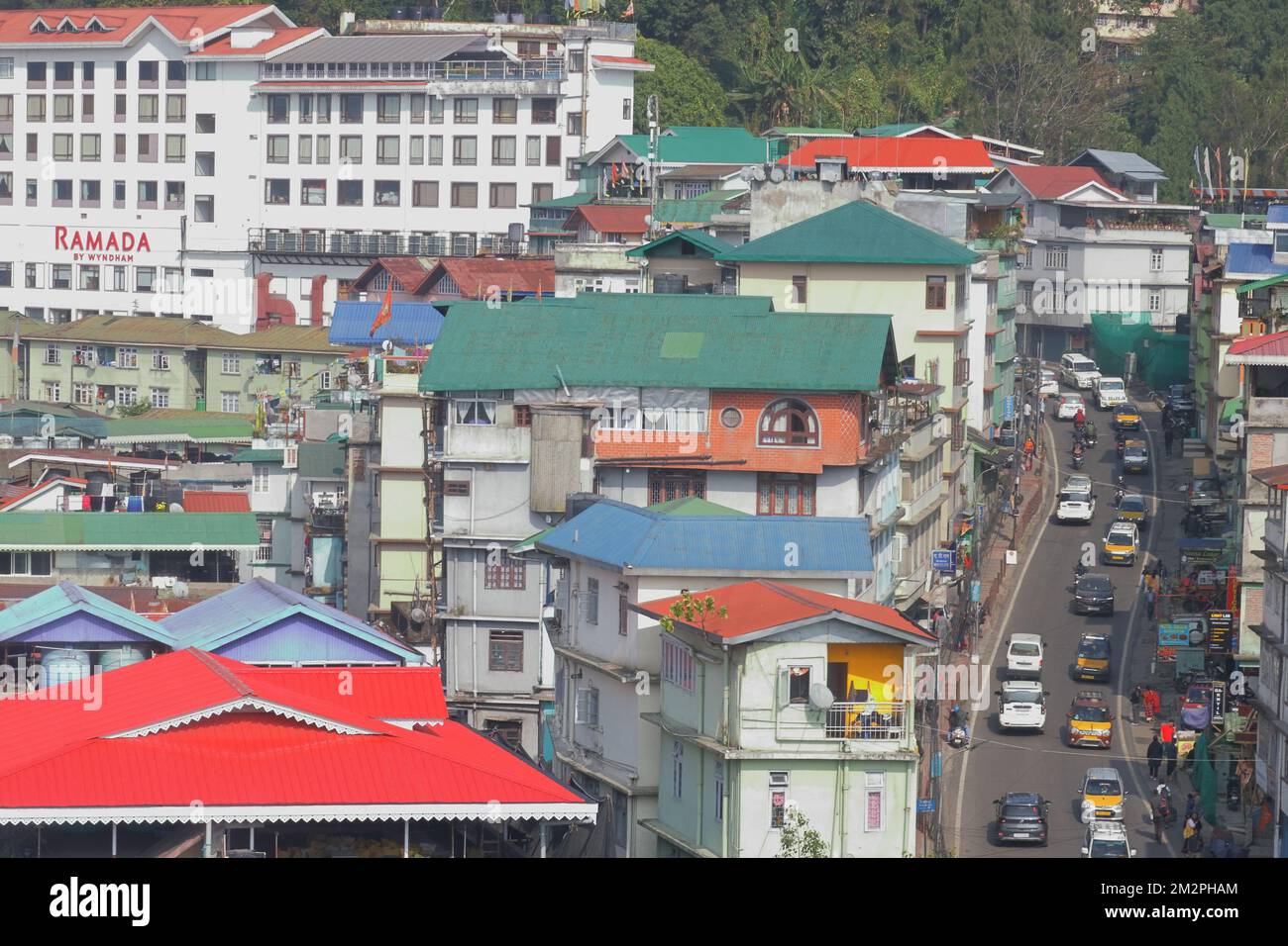 Gangtok, Sikkim, India - 11th ottobre 2022: Bella città di gangtok collina stazione. gangtok è la capitale del sikkim e popolare luogo turistico Foto Stock