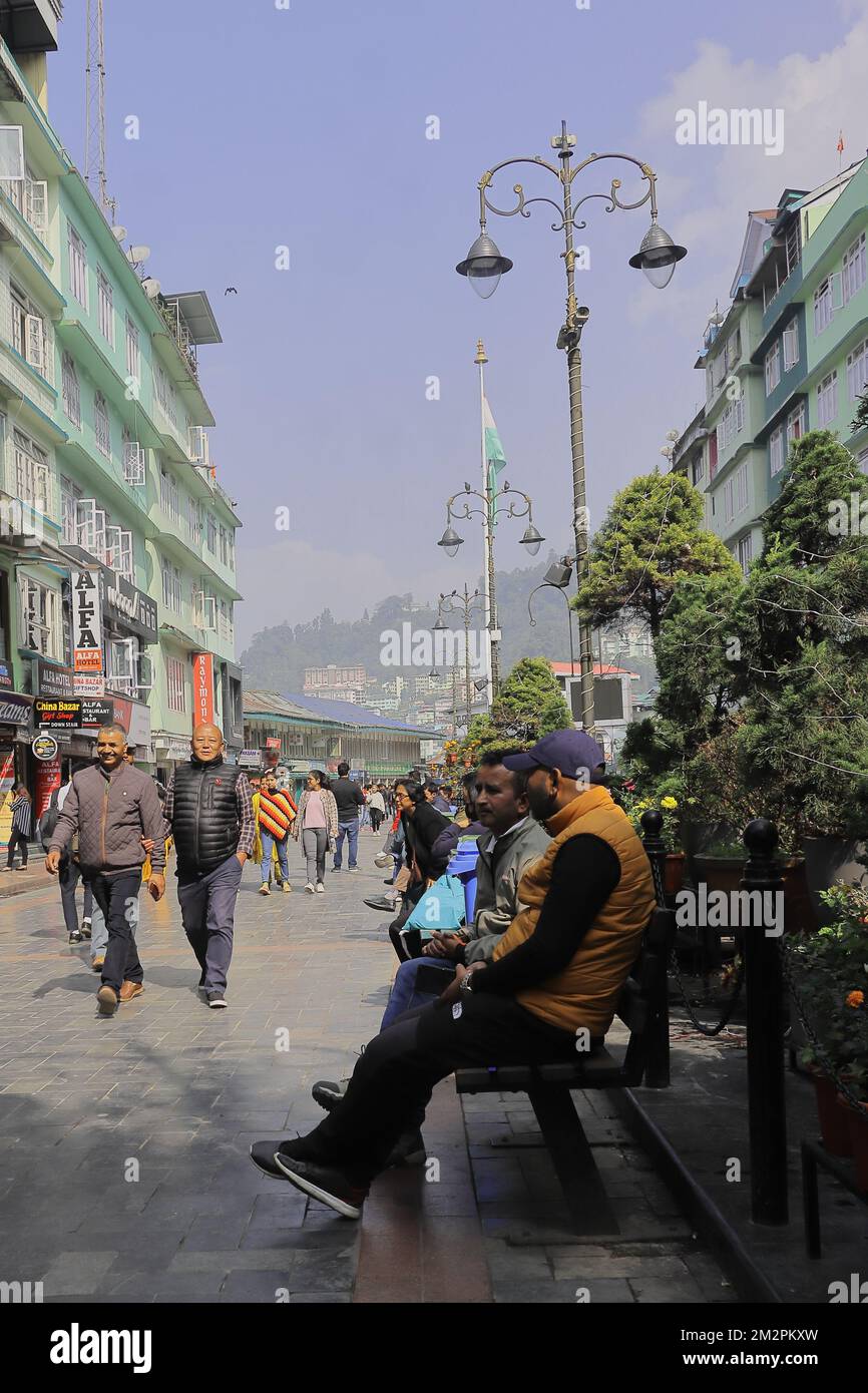 Gangtok, Sikkim, India - 11th ottobre 2022: Bella città di gangtok collina stazione. gangtok è la capitale del sikkim e popolare luogo turistico Foto Stock