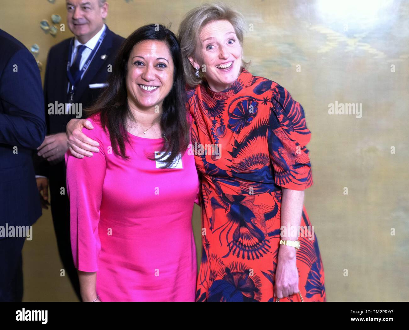 Rose Donck, capo del Dipartimento visite di Stato e Missioni commerciali presso l'Agenzia belga per il commercio estero e la principessa Astrid del Belgio, nella foto di una cerimonia di firma del terzo giorno di una missione economica belga in Messico, martedì 19 febbraio 2019. Diversi ministri federali e regionali accompagnano la principessa in una missione economica in Messico dal 17 al 24 febbraio. FOTO DI BELGA ERIC LALMAND Foto Stock
