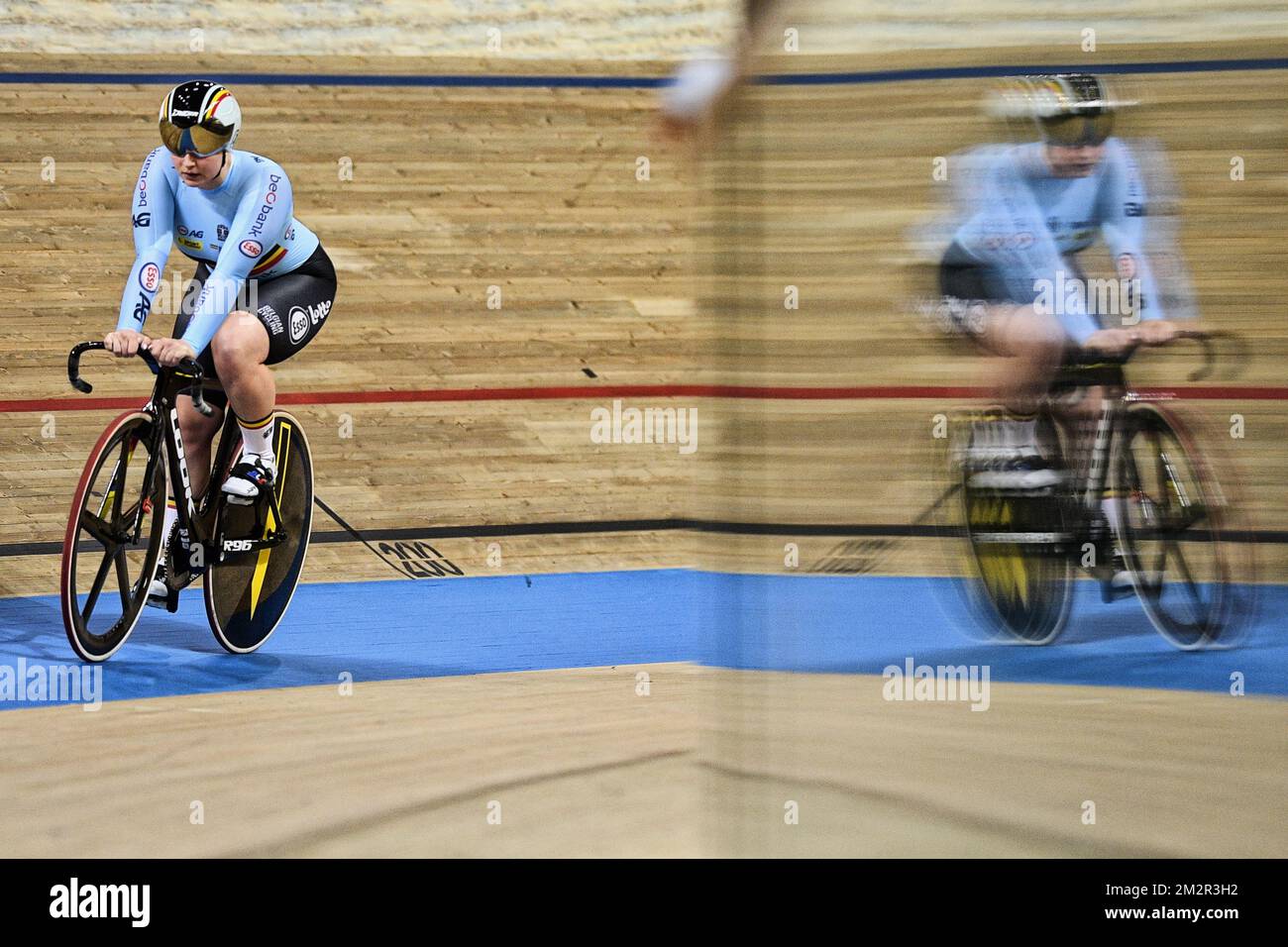 Il belga Nicky Degrendele ha illustrato dopo le qualifiche per l'evento femminile Sprint nella seconda giornata dei campionati mondiali di ciclismo in pista 2019 a Pruszkow, Polonia, giovedì 28 febbraio 2019. I mondi del ciclismo su pista si svolgono dal 28 febbraio al 04 marzo. FOTO DI BELGA YORICK JANSENS Foto Stock