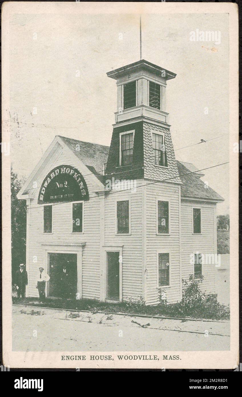 Engine house, Woodville Mass. , Stazioni di fuoco, campanili, Clapboard siding. Hopkinton Historical Society Archivio fotografico Foto Stock